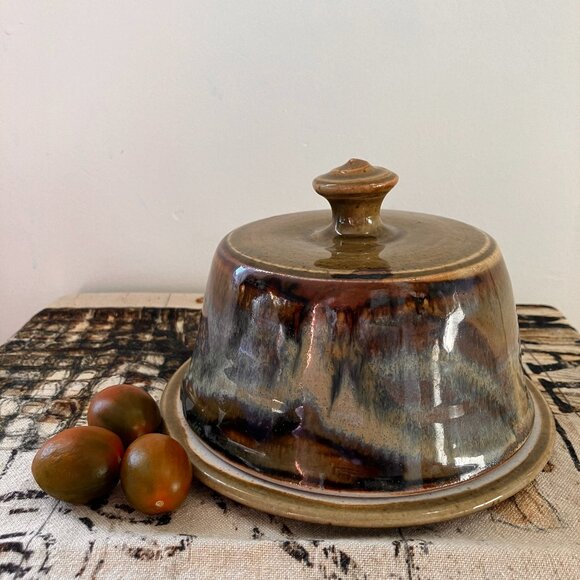 Vintage Glazed Pottery Lidded Pot by Robin Hopper - CANADA - Picture 1 of 10